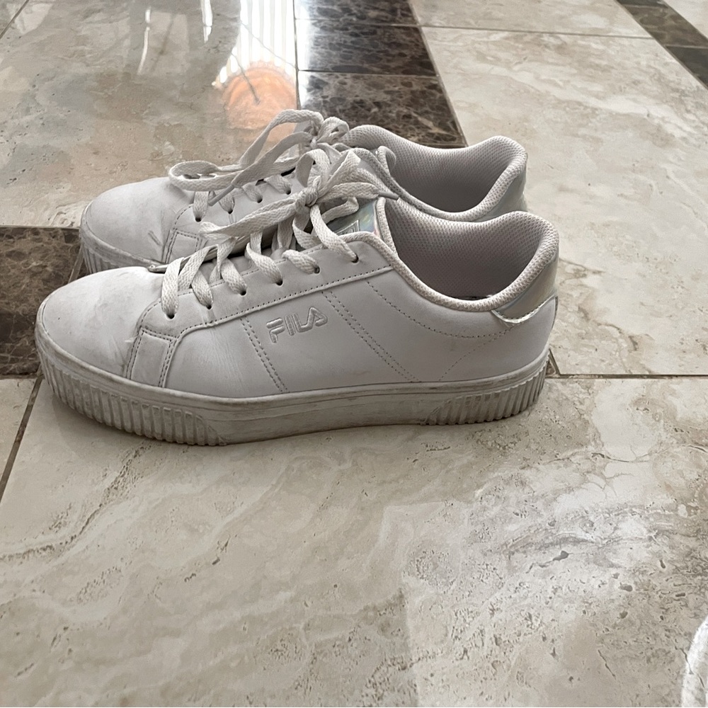 Fila white platform sneakers in women’s size 9.5